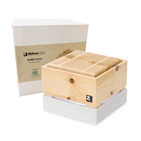 Image of ZIRBENLÜFTER® Luftreiniger CUBE ll Mini (20m2) + Gratis Zirbenöl (10ml)