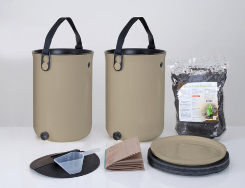 Image of SKAZA® Küchenkomposter Bokashi ORGANKO 2 (Weiss/Beige/Olive)