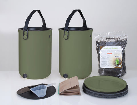 Image of SKAZA® Küchenkomposter Bokashi ORGANKO 2 (Weiss/Beige/Olive)