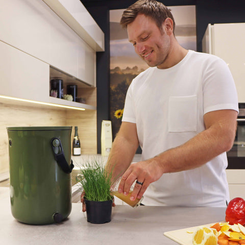 Image of SKAZA® Küchenkomposter Bokashi ORGANKO 2 (Weiss/Beige/Olive)