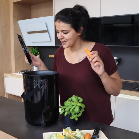 Image of SKAZA® Küchenkomposter Bokashi ORGANKO / OCEAN BLACK