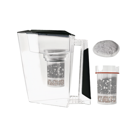 Image of MAUNAWAI KINI® FIlterkanne mit 2. Filterset + Edelsteine-Mix Gratis / BLACK