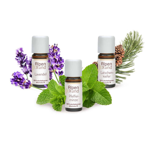 Image of ALPENXUND ätherische Öle (3x10ml) / Lavendel / Pfefferminze / Latschenkiefer