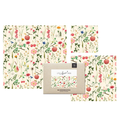 Image of LITTLE bee FRESH® Bienenwachstuch STREUOBSTWIESE / 3er-Set