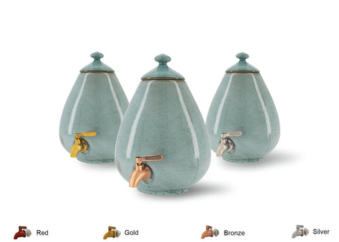 Image of MINNICO® Dispenser Porzellan-Ei (5l) / Edelstahlhahn (Kupfer/Silber /Gold)