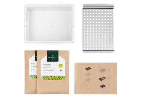 Image of HEIMGART® Microgreen Starter-Kit Keramikschale (2 Saatpads)