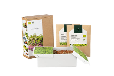Image of HEIMGART® Microgreen Starter-Kit Keramikschale (2 Saatpads)