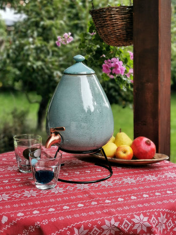 Image of MINNICO® Dispenser Porzellan-Ei (5L) Zubehör / Metallständer (Schwarz/Silber)