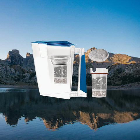 Image of MAUNAWAI KINI® FIlterkanne mit 2. Filterset + Edelsteine-Mix Gratis / BLAU