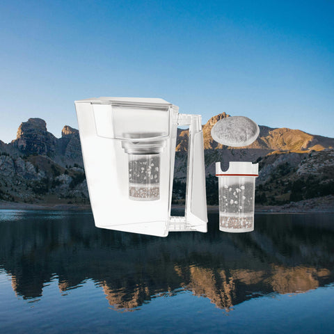 Image of MAUNAWAI KINI® FIlterkanne mit 2. Filterset + Edelsteine-Mix Gratis / WEISS