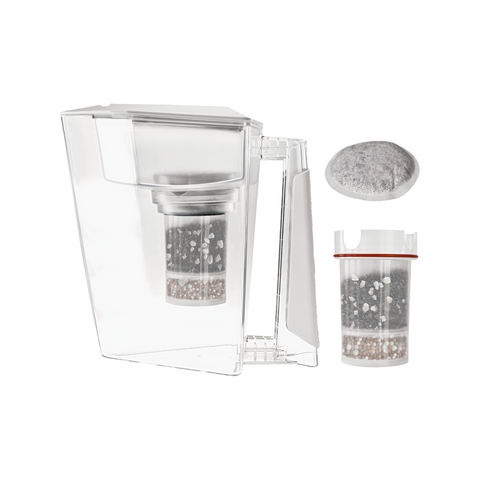 Image of MAUNAWAI KINI® FIlterkanne mit 2. Filterset + Edelsteine-Mix Gratis / WEISS