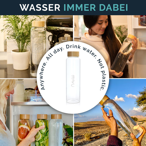 Image of MAYU® WATER BOTTLES (5dl/1L/1,5l) / (Bambusdeckel)