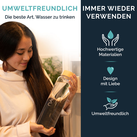 Image of MAYU® WATER BOTTLES (5dl/1L/1,5l) / (Bambusdeckel)