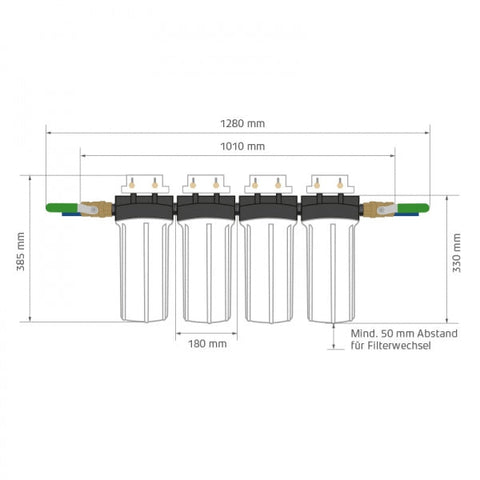Image of PEKA®10 Hauswasser-Filtersystem (4er) komplett (EFH) + WHIRLATOR® Wirbler HC1000