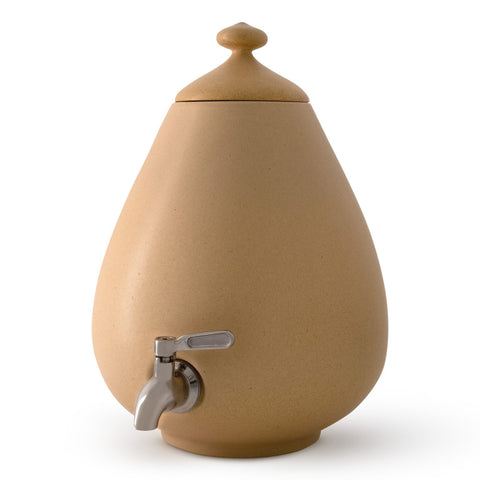 Image of MINNICO® Keramik Getränkespender (5l) Porzellan-Ei + Gratis-Ständer / GOLDSAND