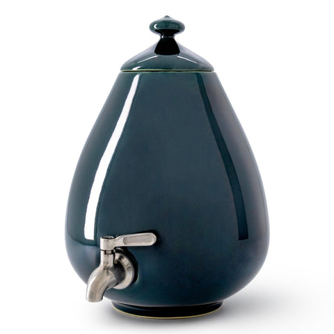 Image of MINNICO® Keramik Getränkespender (5l) Porzellan-Ei + Gratis-Ständer / TANNENGRÜN