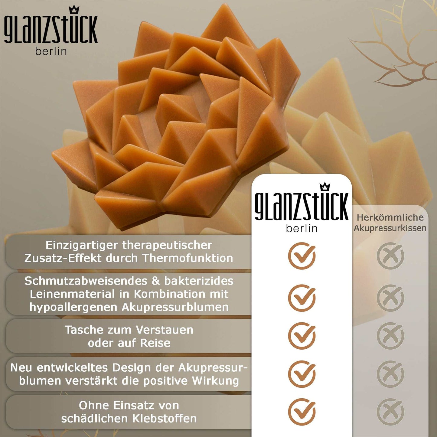 GLANZSTÜCK Berlin® Akupressur Nackenrolle THERMO