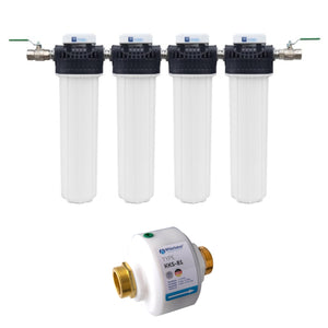 PEKA®20 Hauswasser-Filtersystem (4er) komplett (MFH) + WHIRLATOR® Wirbler