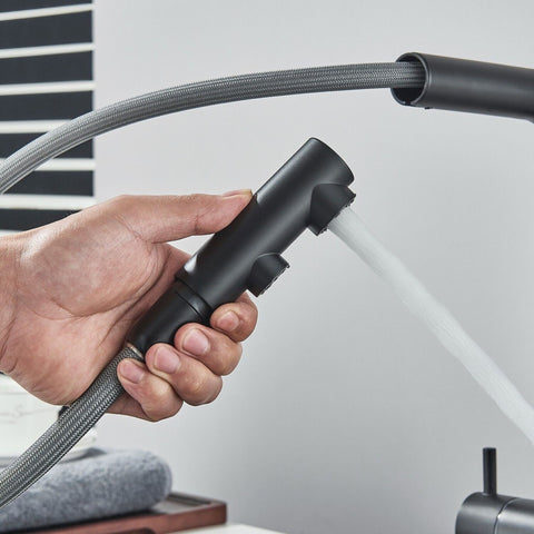 Image of NORA INOX Edelstahl 3-Wege-Armatur L-Auslauf / mit ausziehbarer Brause