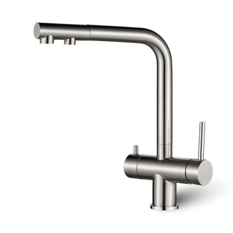 Image of NORA INOX Edelstahl 3-Wege-Armatur L-Auslauf / mit ausziehbarer Brause