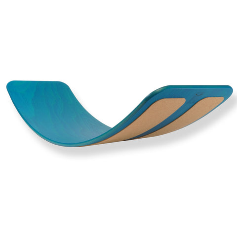 Image of TICTOYS - das.BRETT Balance Board lackiert mit Korkriemen / BLAU