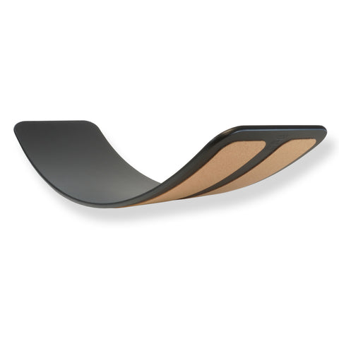 Image of TICTOYS - das.BRETT Balance Board lackiert mit Korkriemen / BLACK