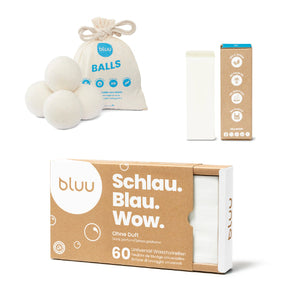 BLUU Waschset TRIO (Waschstreifen ohne Duft + Seife + Balls)