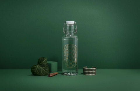 Image of SOULBOTTLES Trinkflasche (1L) FLOWER OF LIFE (Gold)