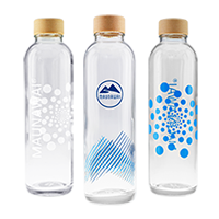 MAUNAWAI Glasflasche (7dl) / Mandala BLAU