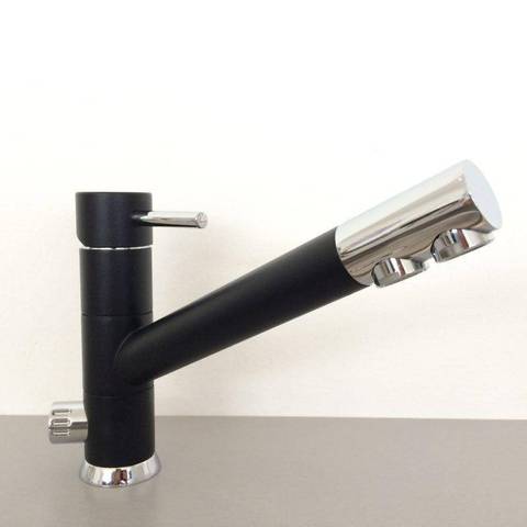 Image of LUCA Chrom 3-Wege Wasserhahn (Schwarz)