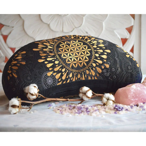 Image of THE SPIRIT OF OM® Meditationskissen Halbmond / NIGHT GOLD