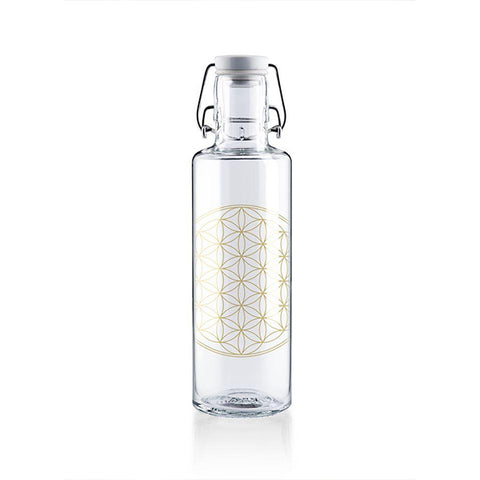 Image of SOULBOTTLES Trinkflasche (1L) FLOWER OF LIFE (Gold)