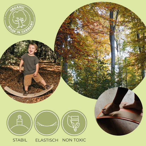 Image of TICTOYS - das.BRETT Balance Board mit Korkriemen (Diverse Farben)