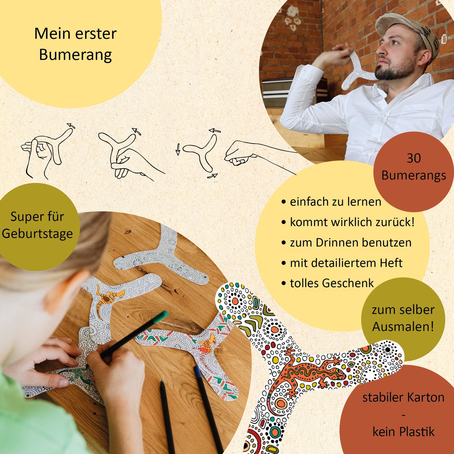 TICTOYS - MY FIBO Indoor Bumerang Gruppen-Set (30 Stk)