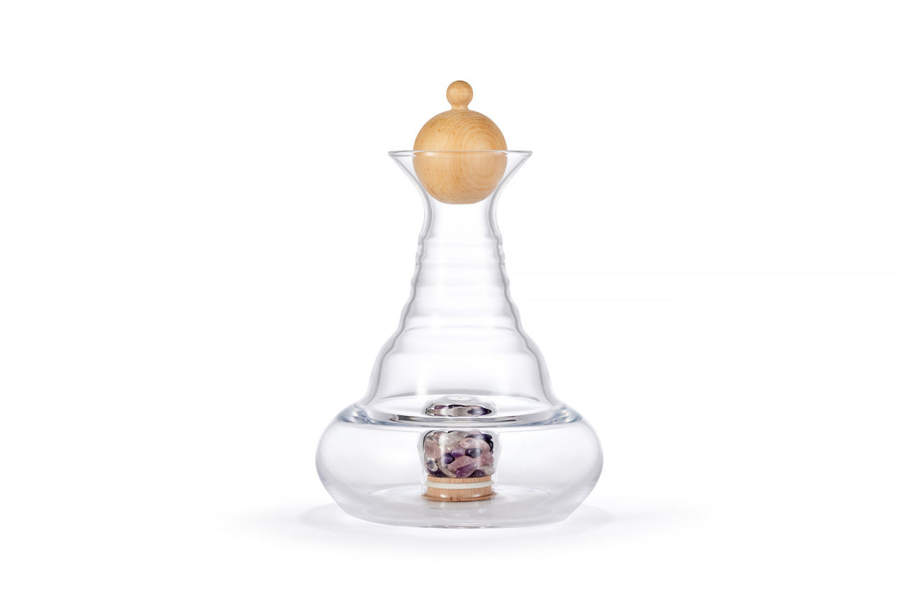 ND Karaffe ALLADIN (1,2L) Edelsteine (Glas-/+Zirbenholzdeckel)