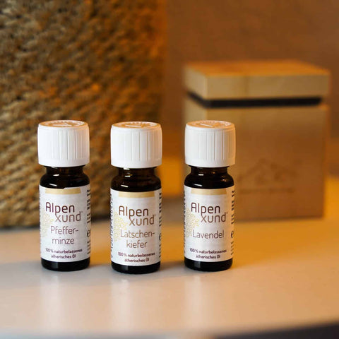Image of ALPENXUND ätherische Öle (3x10ml) / Lavendel / Pfefferminze / Latschenkiefer