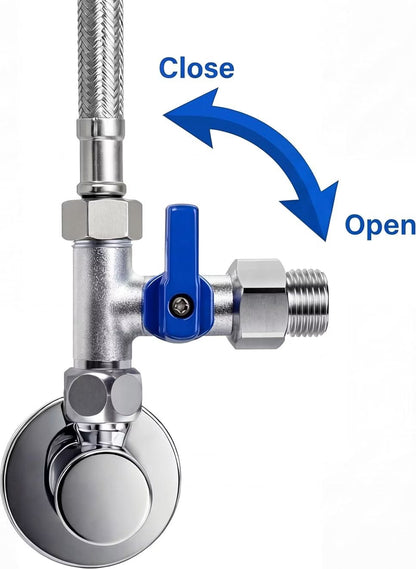 AORA T-Stück Absperrventil Messing (3/8") für Unterbausysteme
