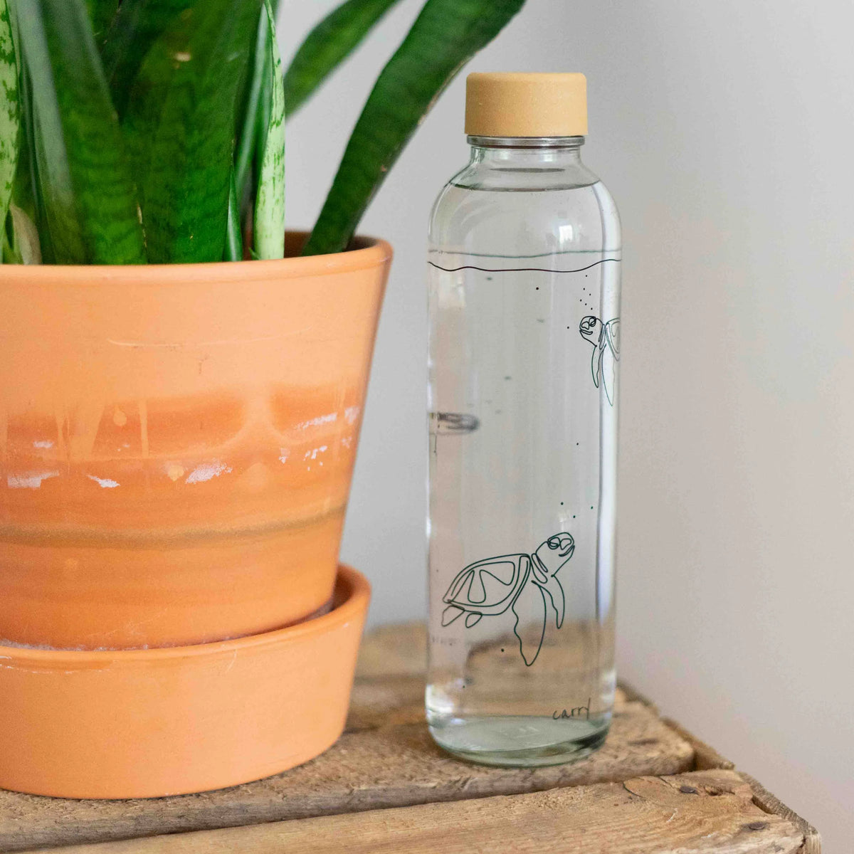 CARRY Glasflasche (7dl) / GO WITH THE FLOW