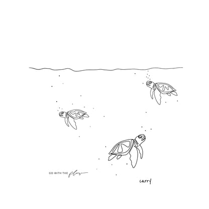 CARRY Glasflasche (7dl) / GO WITH THE FLOW