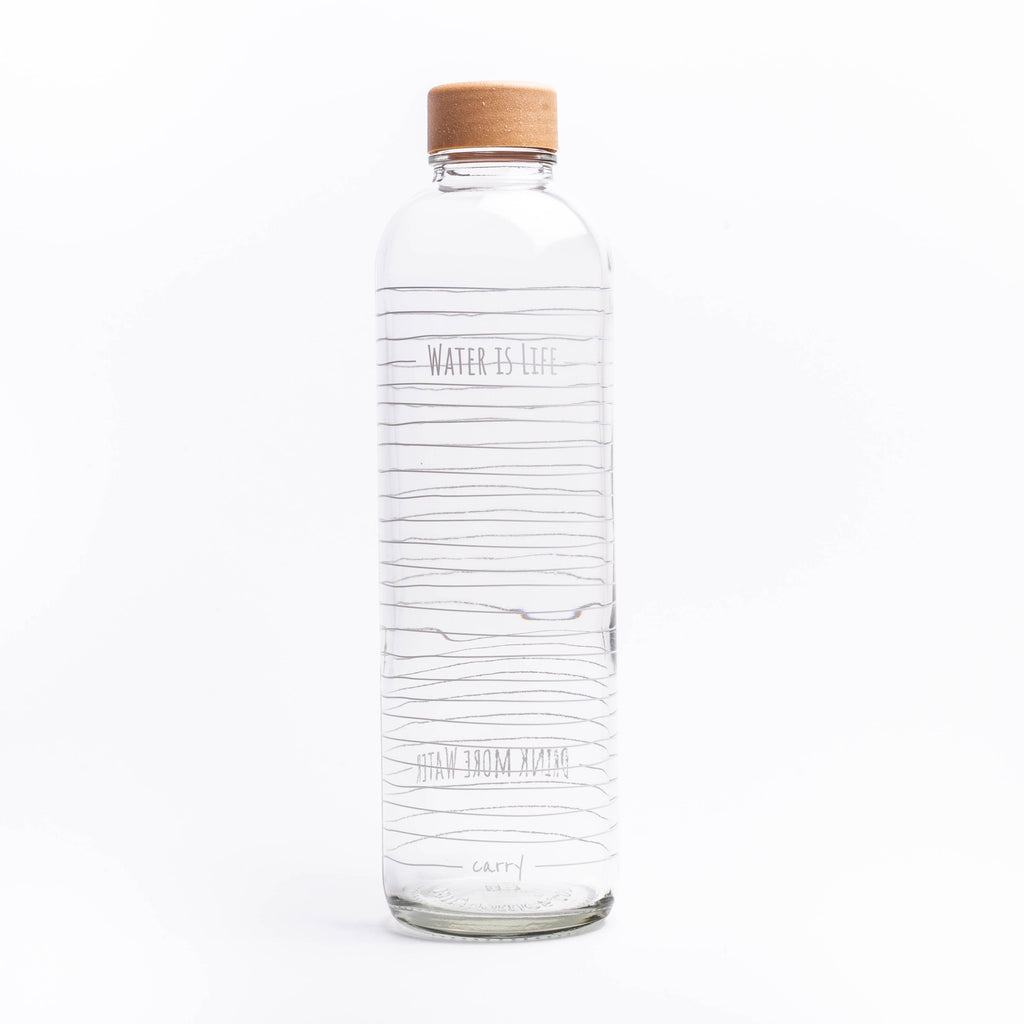 CARRY Glasflasche (1L) / WATER IS LIFE