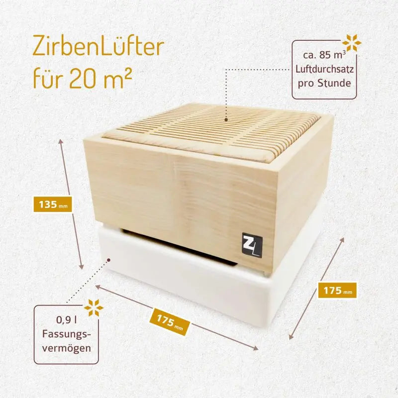 ZIRBENLÜFTER® CUBE II Keramik-Verdunsterschale (9dl)
