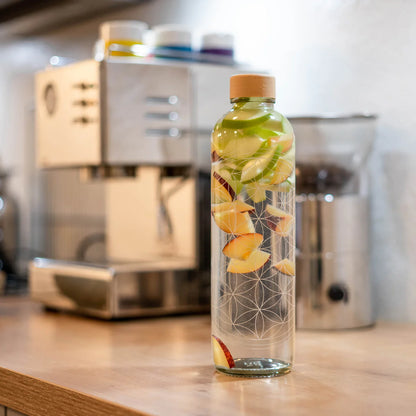 CARRY Glasflasche (1L) / FLOWER OF LIFE