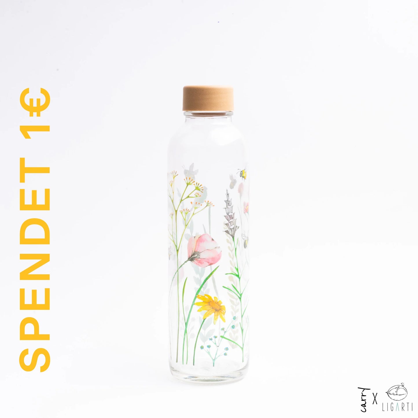 CARRY Glasflasche (7dl) / LET THE BEES BE (Spendenaktion)