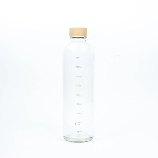 CARRY Glasflasche (1L) / HYDRATION (mit Volumenmarkierung)