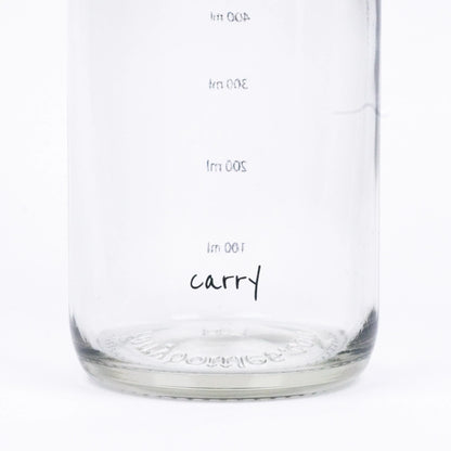CARRY Glasflasche (1L) / HYDRATION (mit Volumenmarkierung)