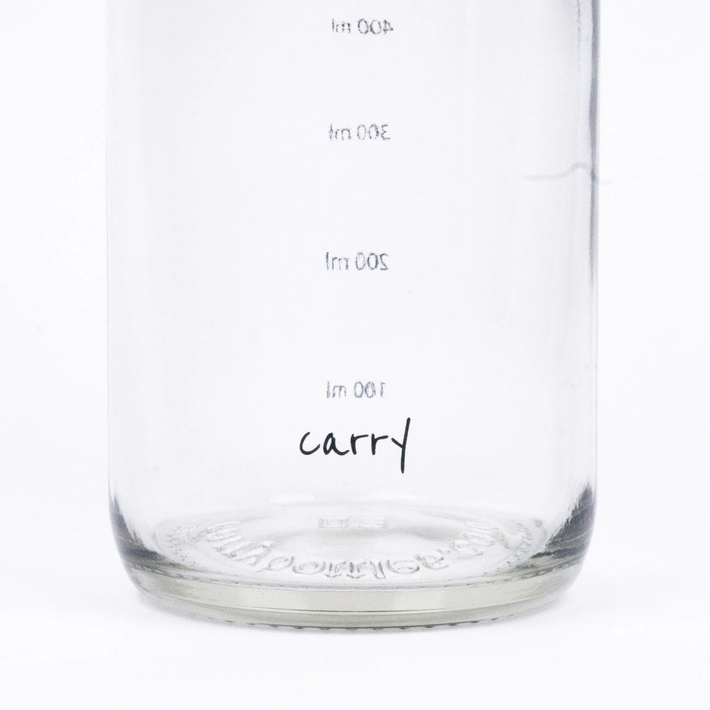 CARRY Glasflasche (1L) / HYDRATION (mit Volumenmarkierung)