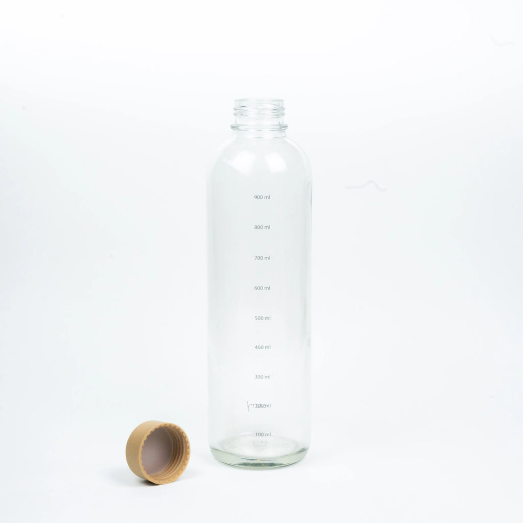CARRY Glasflasche (1L) / HYDRATION (mit Volumenmarkierung)