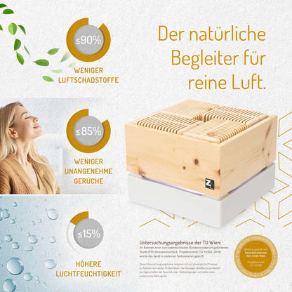 ZIRBENLÜFTER® Natürlicher Luftreiniger CUBE ll (40m2)