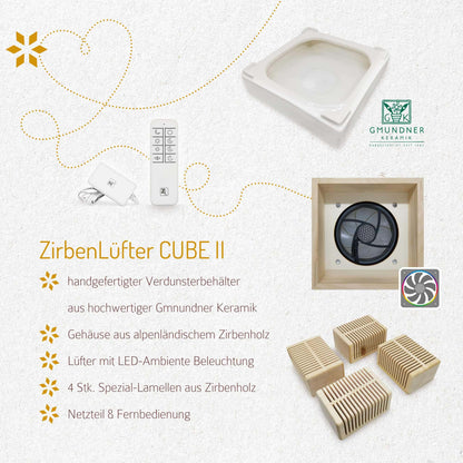 ZIRBENLÜFTER® Natürlicher Luftreiniger CUBE ll (40m2)