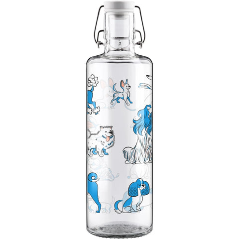SOULBOTTLES Glasflasche 1L (Dogs Crew)